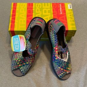 Bare Traps Ivette Woven Mary Jane Peep Toe Multi